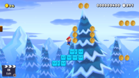 A snow level in the New Super Mario Bros. U style using snake blocks