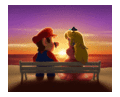 Mario and Peach in the sunset.