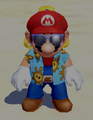 Mario wearing the sunglasses and shirt