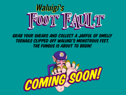 A screenshot of an Adobe Flash advertisement for the game Waluigi's Foot Fault.
