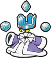 Artwork of the Crystal King from Paper Mario.