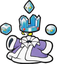 Artwork of the Crystal King from Paper Mario.