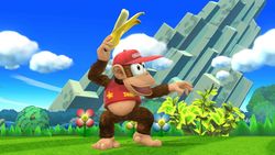 Diddy Kong's Banana Peel in Super Smash Bros. for Wii U.
