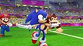 Mario, Sonic and Donkey Kong competing in Football.