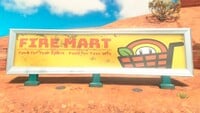 Fire Mart sign in Mario Kart World
