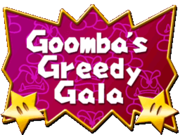 Board logo for Goomba's Greedy Gala in Mario Party 4