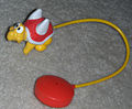A red Koopa Paratroopa which can hop around