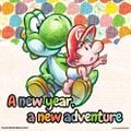 New Year's Day card featuring Yoshi and Baby Mario (from Yoshi's New Island)