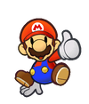 Mario performing a stylish move in Super Paper Mario