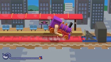 The train microgame from WarioWare: Move It!