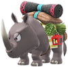 Artwork of Rambi from Donkey Kong Bananza. This iteration was initially distributed for use as a profile icon through use of Nintendo Switch Online.