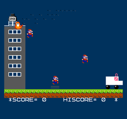 "Fire Kyūjotai", a minigame from Family BASIC.