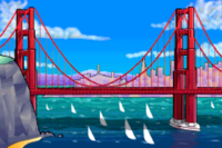 The Golden Gate Bridge in the DOS release of Mario is Missing!