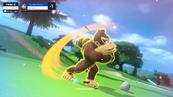 Donkey Kong's Special Shot in Mario Golf: Super Rush