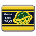 A Mario Kart Tour Green Shell Taxi badge