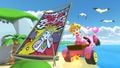 Peach gliding with the Peach Hanafuda on N64 Koopa Troopa Beach