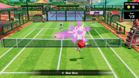 The Star Shot training in the Adventure mode from Mario Tennis Fever