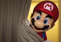 Mario looking behind a certain