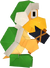 An origami Hammer Bro from Paper Mario: The Origami King.