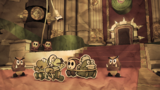 Bowser's Castle overrun with Folded Soldiers in Kamek's flashback