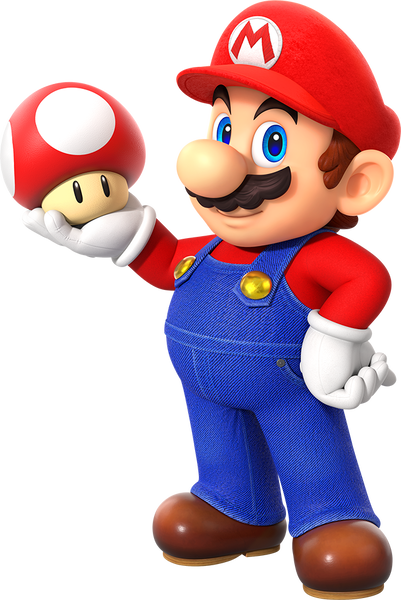File:PN Mario Holding Mushroom Artwork.png - Super Mario Wiki, the ...