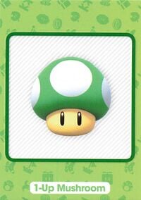 1-Up Mushroom item card from the Super Mario Trading Card Collection