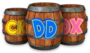 Artwork of Partner Barrels from Donkey Kong Country: Tropical Freeze.