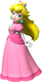Princess Peach flipping her yellow hair.