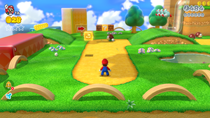 Screenshot of the updated heads-up-display in Super Mario 3D World + Bowser's Fury