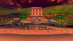 A screenshot of Sirena Beach from Super Mario Sunshine.