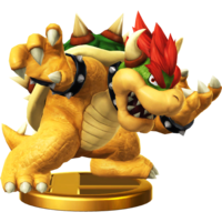 Bowser's trophy render from Super Smash Bros. for Wii U