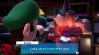 Professor Elvin Gadd displaying the Virtual Boo to Luigi in Luigi's Mansion 3.