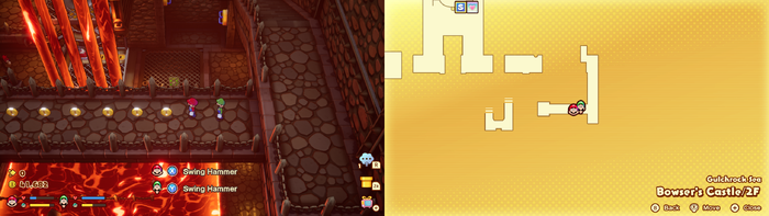 Mario and Luigi near 6 Coins on Wayaway Island of Mario & Luigi: Brothership.