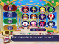The character selection screen in Party Cruise (all characters available)
