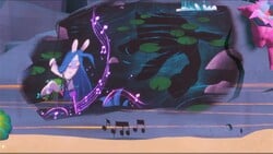 one of Allegra's backstory mural at the Melodic Gardens.
