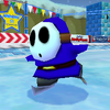 A blue Skating Shy Guy in Mario Kart: Double Dash!!