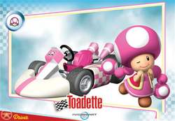 Mario Kart Wii trading card of Toadette.