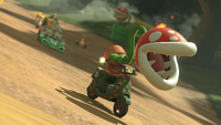 An official screenshot of Piranha Plant in Mario Kart World.