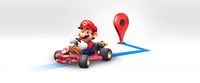 Artwork of Mario in his Pipe Frame kart for Google Maps