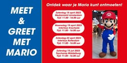 Dates, locations, and times for the 2023 Meet & Greet Mario events in the Netherlands