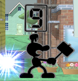 Mr. Game & Watch's Judgment, from Super Smash Bros. Melee.