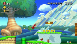 The banner image for New Super Mario Bros. U Deluxe on Nintendo Music.