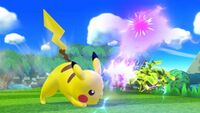 Pikachu's Thunder Jolt in Super Smash Bros. for Wii U.