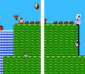 Princess Toadstool pulling up a Stop Watch to stop a Phanto in Super Mario Bros. 2