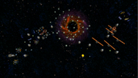 A screenshot of Sling Pod Galaxy during the "A Sticky Situation" mission from Super Mario Galaxy.