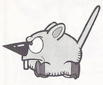 Artwork of the sewer rat from Super Mario Land 2 - 6 Golden Coins