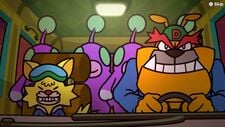 Dribble & Spitz in the Dribble Taxi with aliens