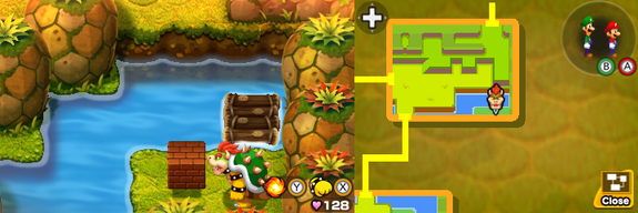 First block in Bumpsy Plains of Mario & Luigi: Bowser's Inside Story + Bowser Jr.'s Journey.