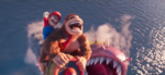 Mario and Donkey Kong escaping the Maw-Ray