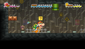 Fifth ? Block in Floro Caverns of Chapter 5-4 of Super Paper Mario.